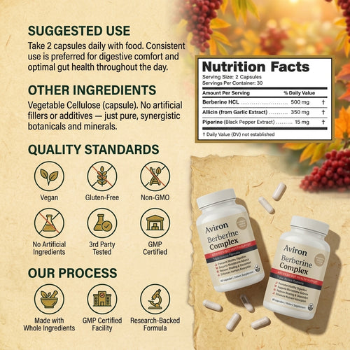 Aviron™ Gut Reset Complex with Berberine, Allicin & Piperine