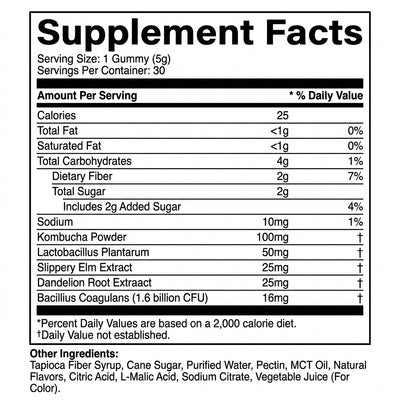 Kombucha Probiotic Gummies for Digestive Support