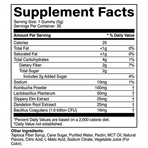 Kombucha Probiotic Gummies for Digestive Support